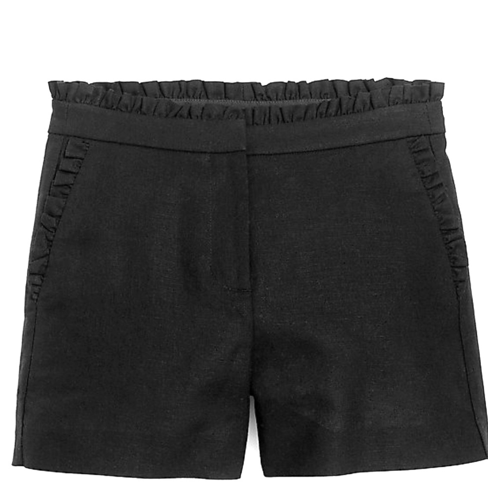 JCrew Black Ruffle Shorts
